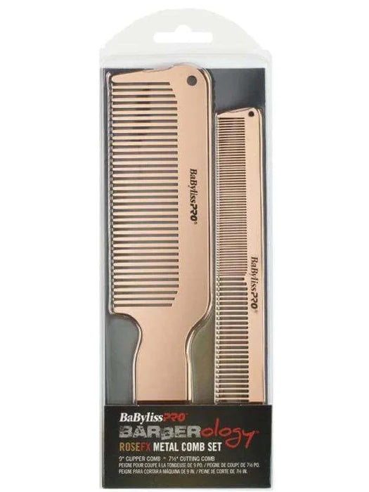 BabylissPRO Barberology Juego De Peines De Metal Rose Gold