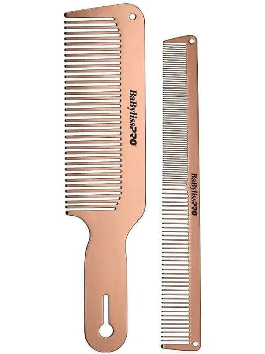 BabylissPRO Barberology Juego De Peines De Metal Rose Gold
