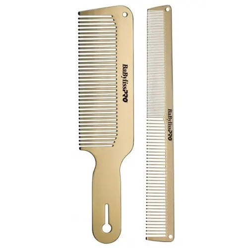 BabylissPRO Barberology Juego De Peines De Metal Dorado