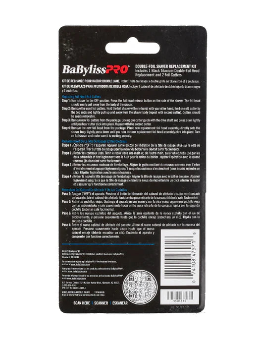 BaBylissPRO UVFOIL Shaver Replacement Foil & Cutter #FXLRF2