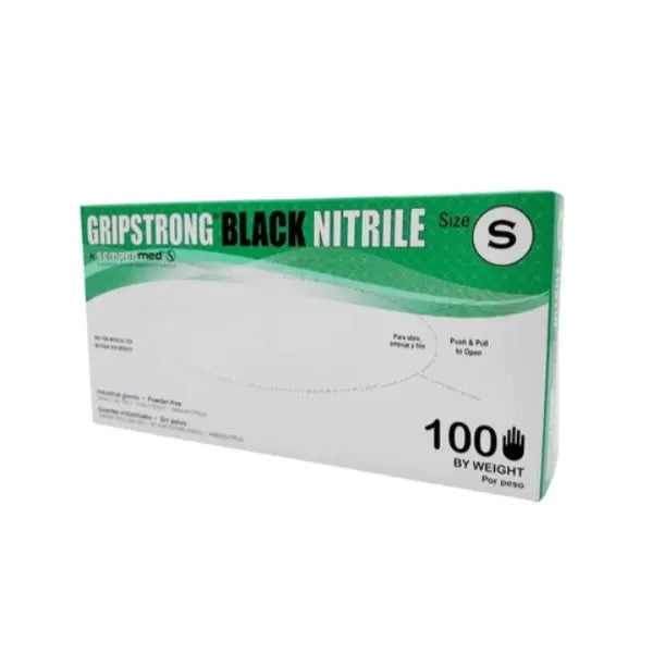 GripStrong Guantes de nitrilo negros 100 piezas talla S