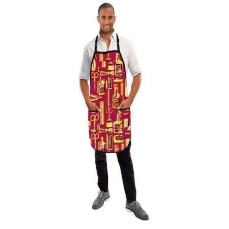 Betty Dain Mandil Barber Estilo Vintage Rojo/Dorado