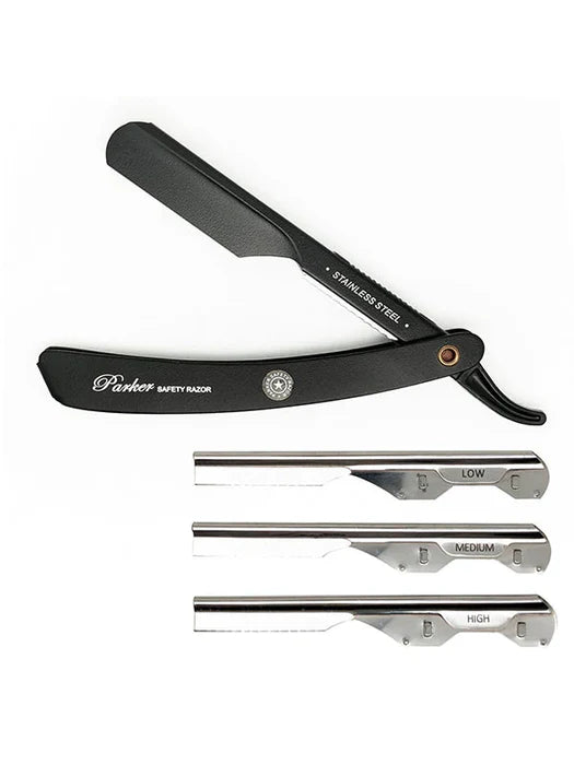 Parker Stainless Steel Black Adjustable Barber Razor