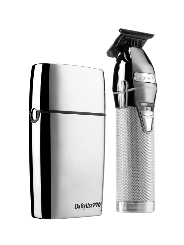 BaBylissPRO LimitedFX Silver Trimmer & Double Foil Shaver Combo