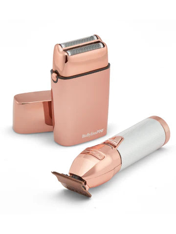 BabylissPro LimitedFX Rose Gold Trimmer & Double Foil Shaver Set