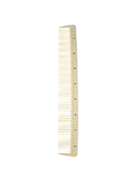 Burmax Salon Chic Cutting Comb White - 7 1/2" W/ Measuring Marks #SC9273